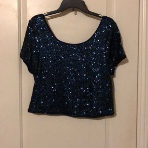 Forever 21 sequin crop tee